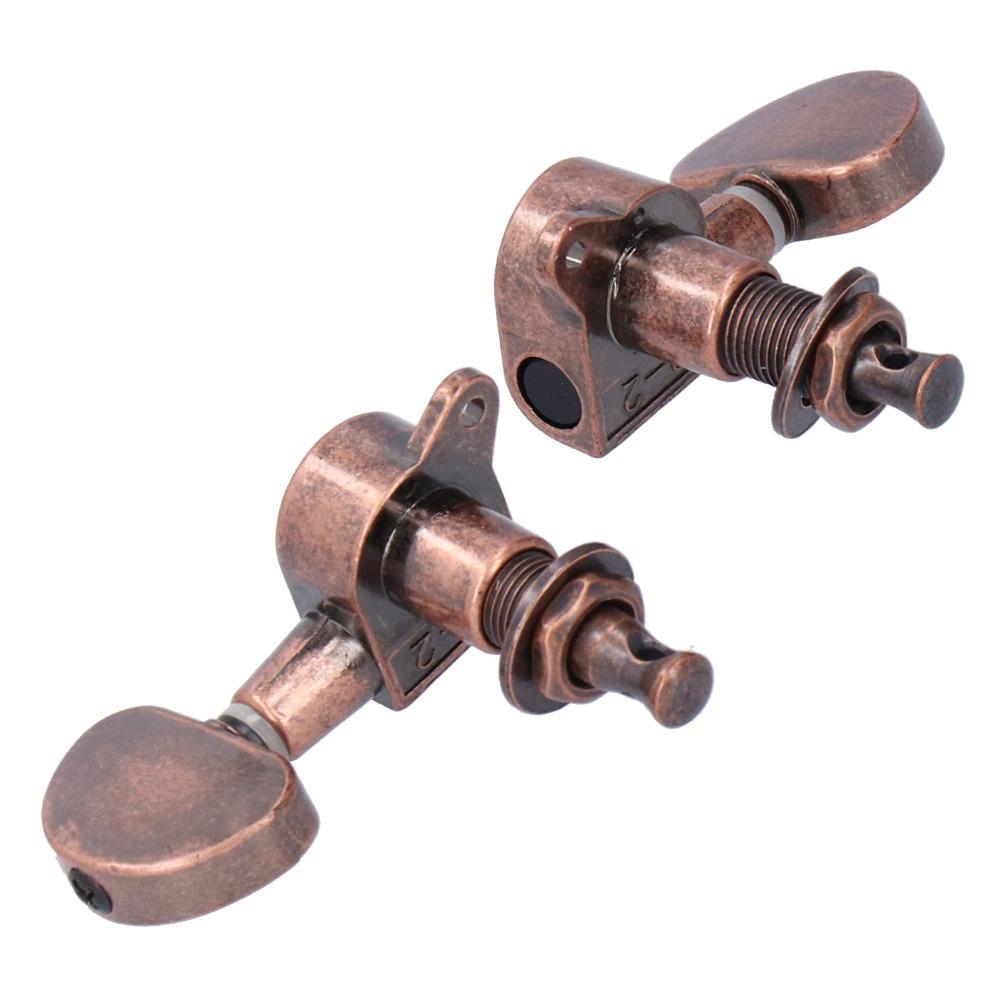 Copper Color Guitar Locking Tuners 3 Left 3 Right Guitar Head Knobs Guitar Replacement