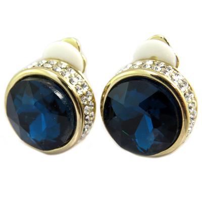 [P5003] - Designer Clips 'Sissi' Navy Gold - 15 Mm