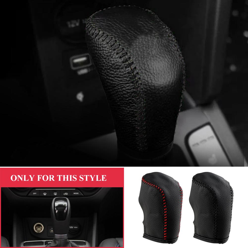 Leather Gear Head Shift Knob Cover for Hyundai Creta Ix25 IX25 2017 2018 2019 AT Automatic Gear Collars Protector Accessories