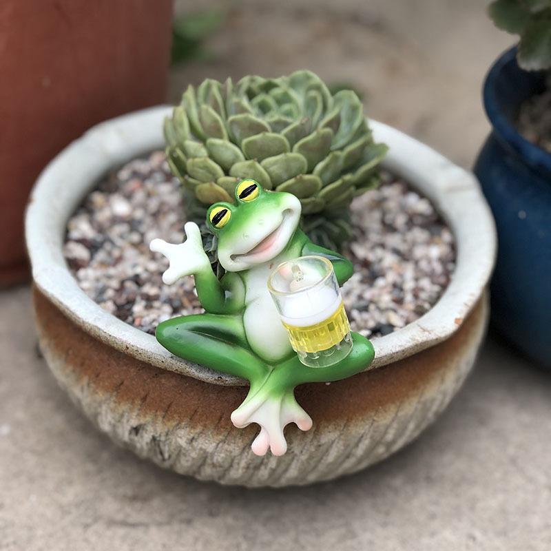 Frog Figurine Plant Hanger Decorations For Pots, Miniature Frog Statue Outdoor Women Gifts Frog Garden Decor Planter Pot Hugger