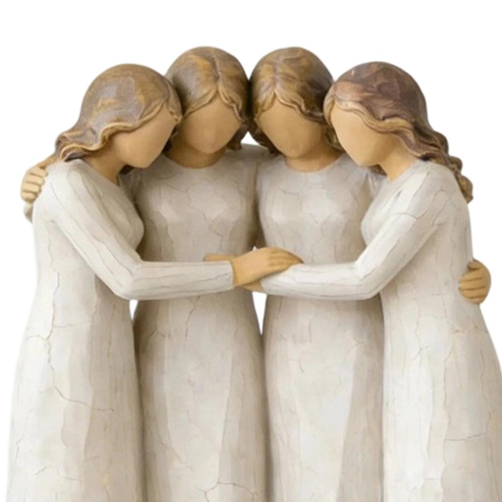 Friendship Gifts for Sisters Four Women Figurine Decor, Sisterhood Statue Gift Friends, Decorative Table Accents Home and Moms, Faceless