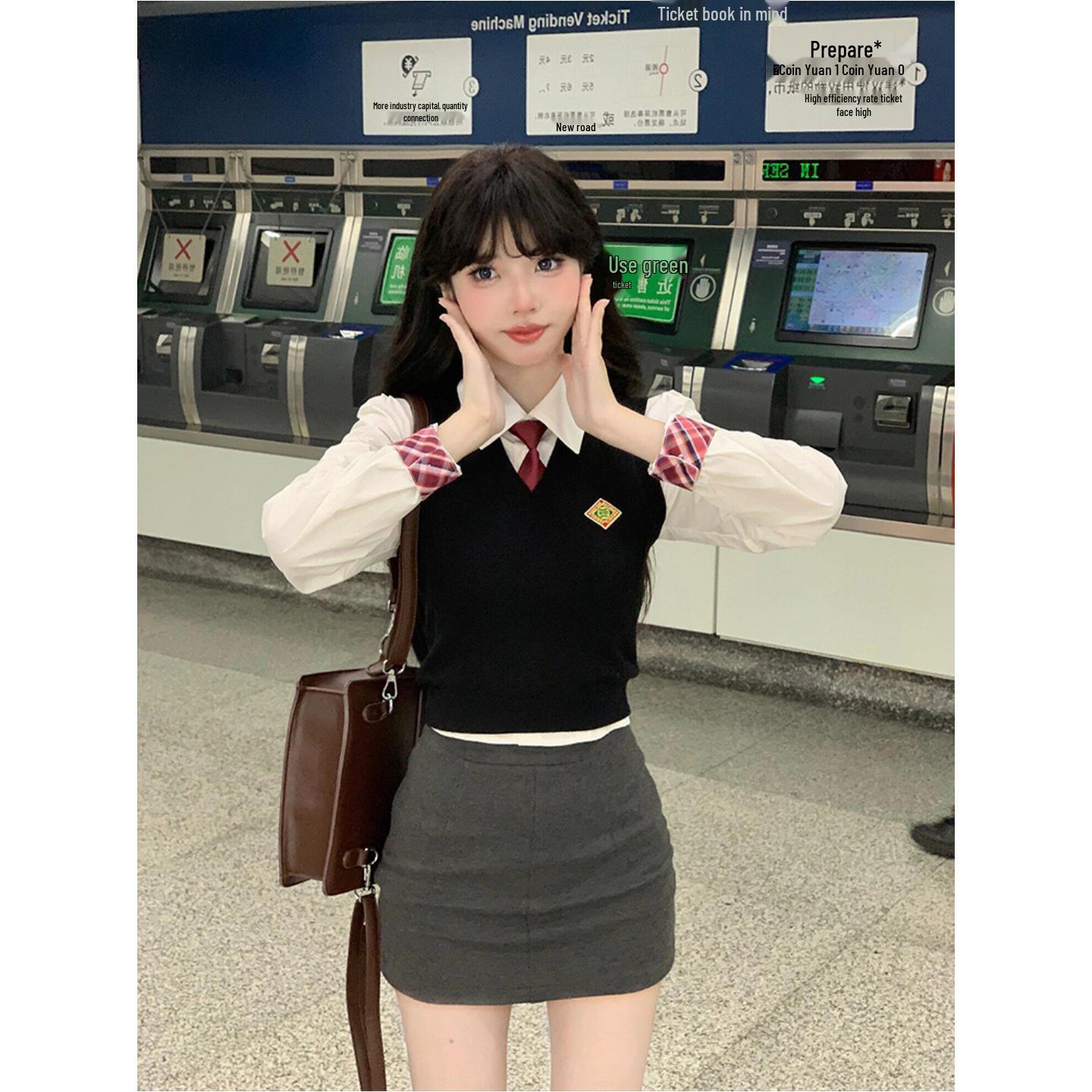 Autumn New Korean Grey Woolen High Waist A-Line Skirt Pants - Women s Slimming Hip-Hugging Short Skirt S