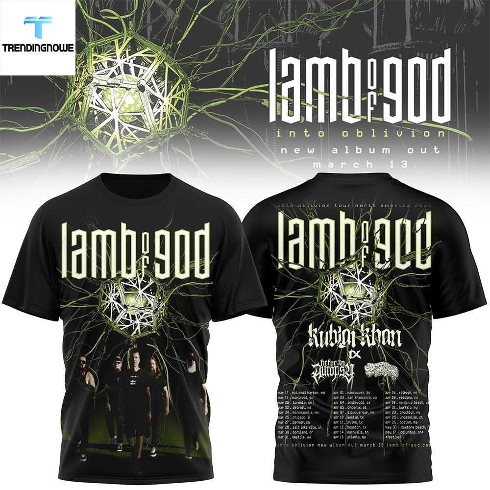 

Lamb Of God Into Oblivion 2026 Tour Shirt Concert Tour Dates Tshirt All Sizes Unisex T-Shirt M