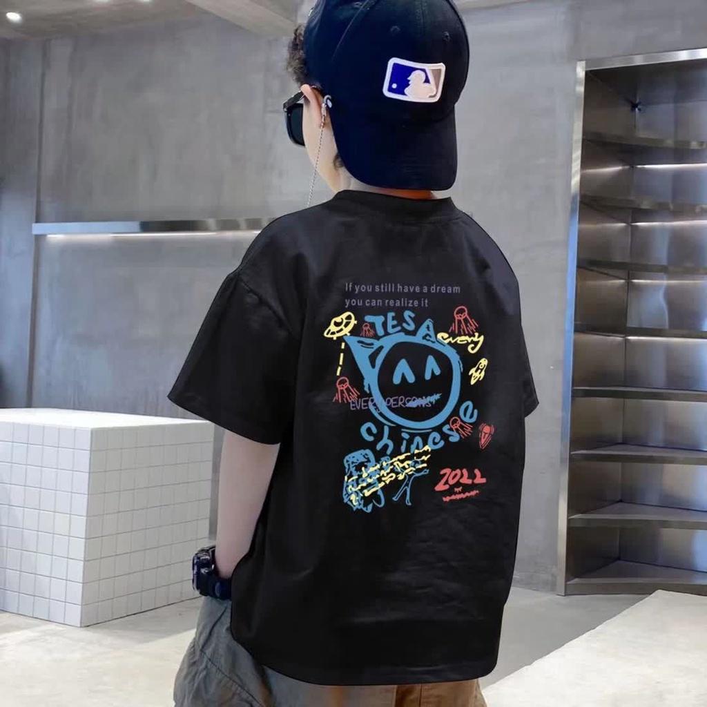 Children's clothing boys short sleeved t-shirt summer clothing solid color summer boys summer top