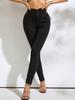 Rose Beauty A Damen-Hose mit Knopfleiste, hohe Taille, Röhrenhose, elastischer Bleistiftrock, enge Hose