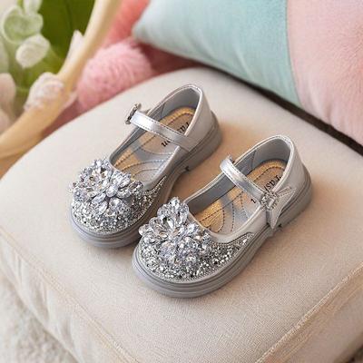 Girls Princess Shoes Children's Crystal Shoes Little Girl Single Shoes 2025 Spring and Autumn New Soft-soled Fashion Performance Dress Shoes