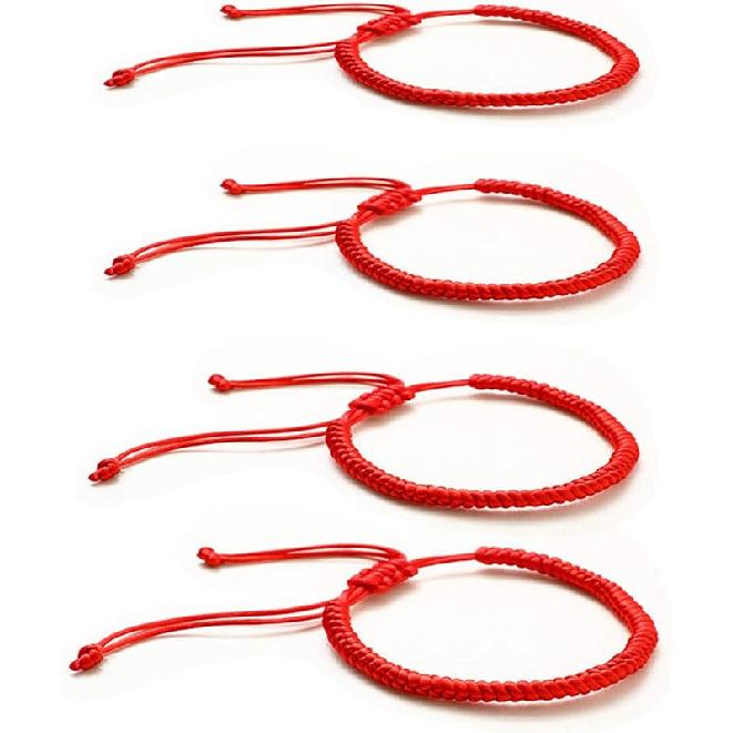 2-4Pcs Lucky Kabbalah Braide Red String Cord Bracelet Set for Men Women Handmade Adjustable Lightweight Strand Amulet Protection Bracelet Unisex Good