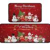 Cross-Border Christmas Holiday Two-Piece Kitchen Mat Set - Oil-Absorbing, Dirt-Resistant