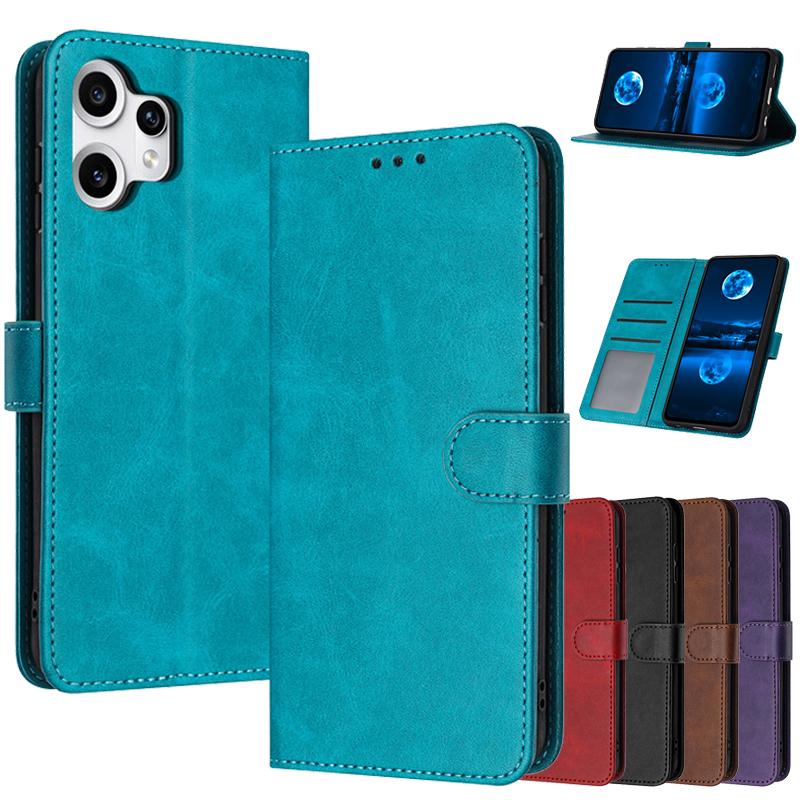 Magnetic Flip Cover Leather Case For Nothing CMF Phone 2 Pro 1 2a Plus 3A Pro Phone3A (3) Cases Solid color Skin Wallet Bags