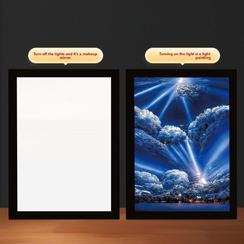 22cm/8.66in 3D Light Painting Starry Sky Acrylic Mirror LED Creativity Led Night Collectible Bedroom Decoration Desktop Display