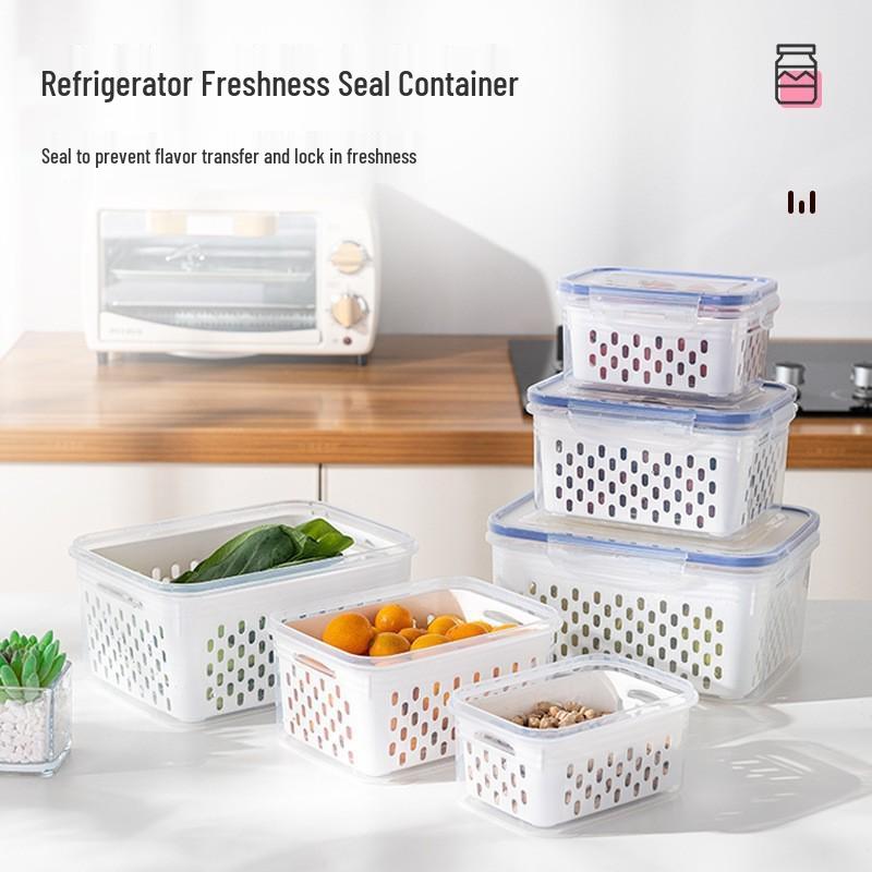 Multi-Purpose Kitchen Storage Box: Microwave & Freezer Safe, Sealed Plastic Container for Fresh Produce and Lunch Storage