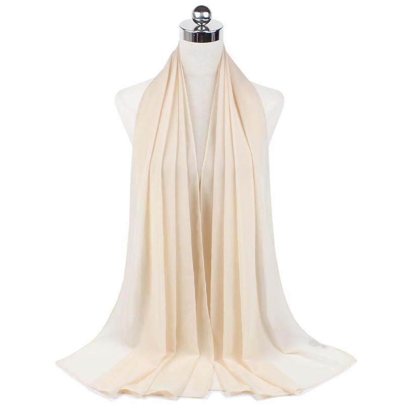 Women Muslim Chiffon Hijab Scarf Shawls Modal Cotton Jersey Hijabs Plain Soft for Ramadan Lady Voile Head Wraps Islamic Turban