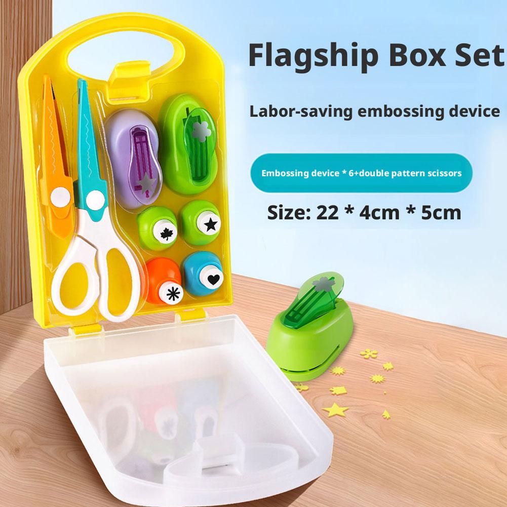 8pcs Box Creative Hole Punch Set Children DIY Scrapbooking Paper Punch Random Pattern Color For Greeting Card Craft Tools