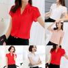 Elegant Women Casual Short Sleeves Chiffon Shirt For Summer Office And Formal Wear