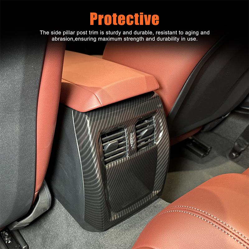 Real Carbon Fibre For BMW 4 Series M3 M4 2020-2026 Car Armrest Box Rear Air Conditioning Air Outlet Frame Cover Trim Accessories
