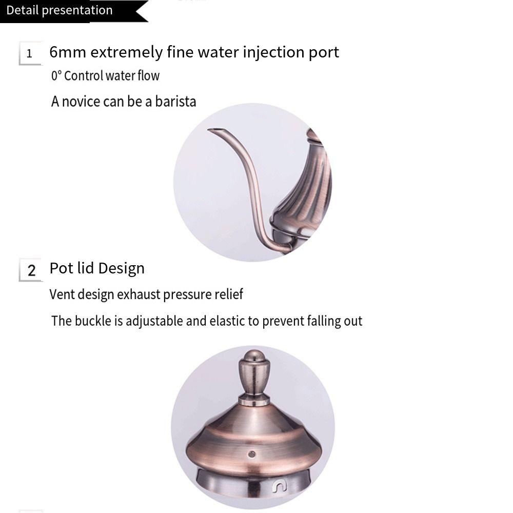 Elegantní konvice na kávu Nerezová Drip konvice Vintage Husí krk Konvice na čaj Kuchyně