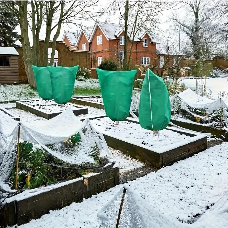 1/2/4 Stück Baum Winterschutzhüllen, Große Pflanzenschutzsäcke - Grün Baum- und Strauch-Frostschutz mit Reißverschluss und Kordelzug
