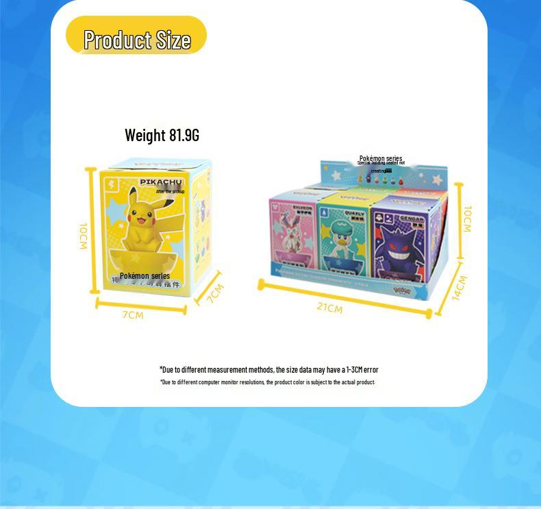 Pokémon Sitting Figurine Series: Roly-poly Decompression Toy for Home or Office Decor
