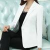 Women Blazer Office Lady  Elegant Slim Notched Women Blazers and Jackets Button Long Sleeve Solid Work Female Blue Suit Coat