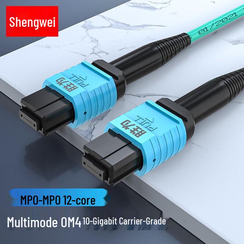 

Shengwei 12-Core OM4 MPO Data Center Fiber Optic Patch Cord 5m