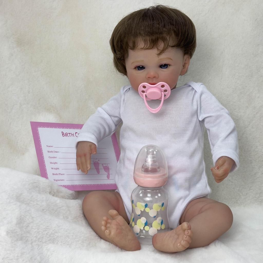 45CM Washable Lifelike Soft Hand-painted Simulation Baby Reborn Doll Children Accompany Play Doll