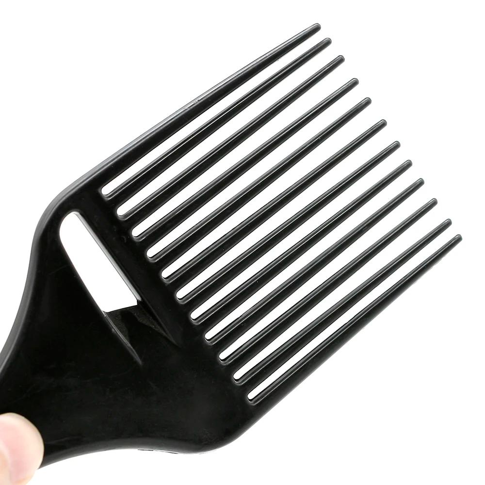 1 PIEZA Peine Insert Black Afro Peine de Plástico Dientes Anchos Púa Horquilla Peine Salón Profesional Herramienta de Peinado Africano Hombres