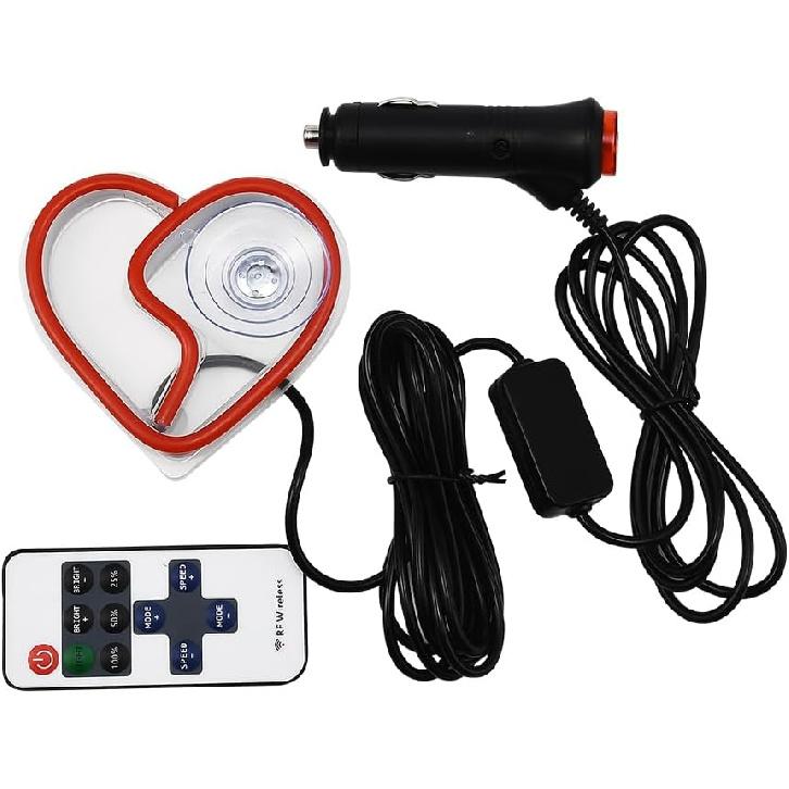 

XhuangTech Car LED Signs Neon Ambient Light, Triangle or Back Window Sign Lights, Interior Atmosphere Lamp for Car Decor (Red Heart Shaped) Red Heart shaped