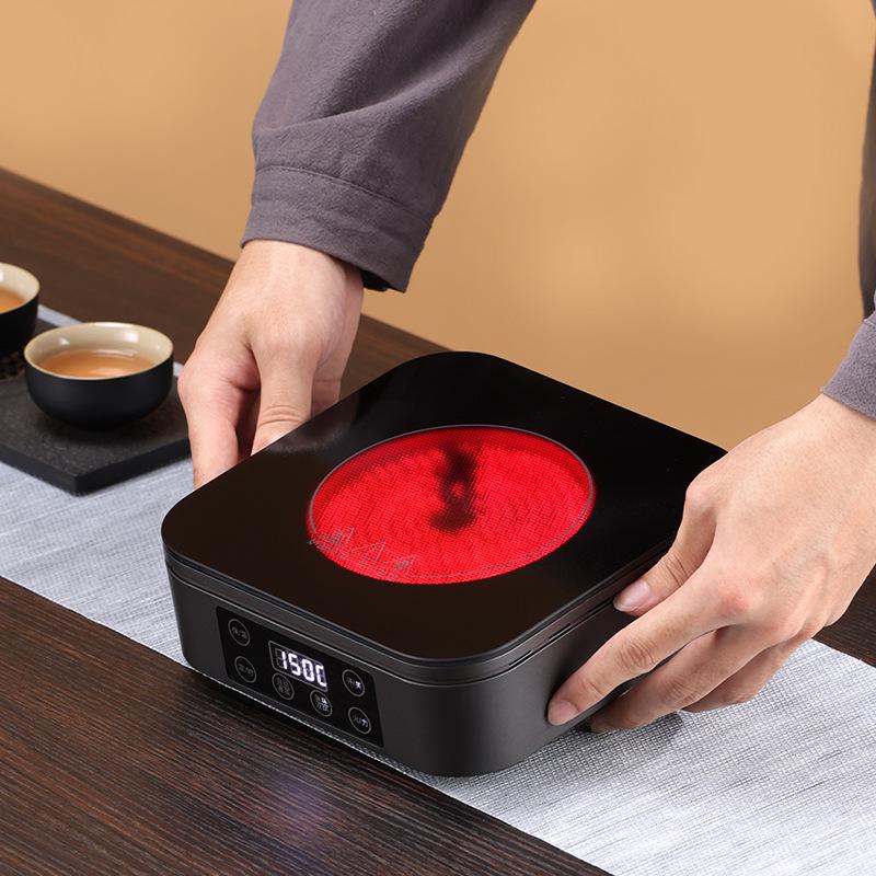Smart Electric Ceramic Double Ring Tea Brewing Stove - High Power, Timer, Heat Preservation for Small Households