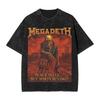 Megadeths Metal Band T Shirt Washed Cotton High Street T-Shirts MegaRock for Men Women Streetwear Summer Tops Tees
