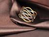 JeeMango Find Jewelry Ring Multicolor Wave Shape Multilayer Titanium Steel Engagement Wedding Ring For Women Bague Femme R17055