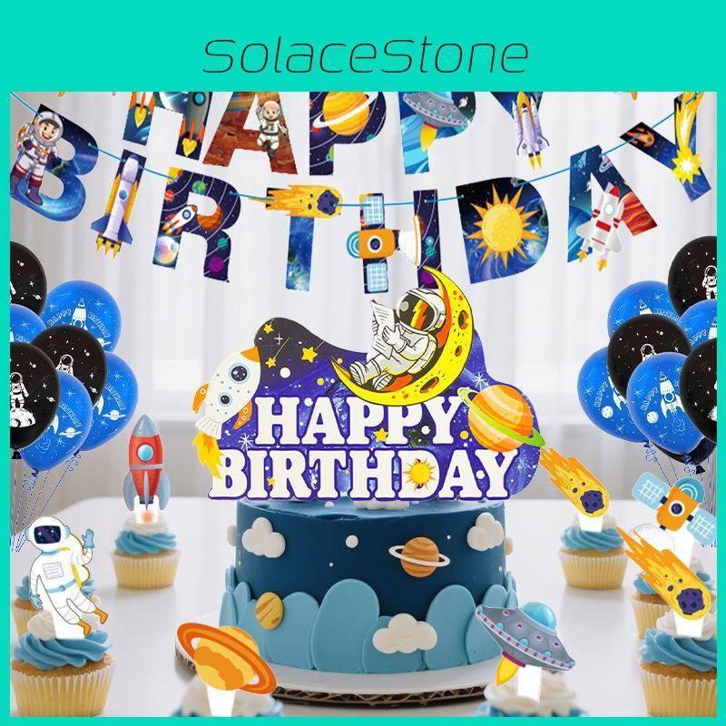 Explorer Cake Space Decorations Rocket Inserts Celebration Event Supplies Party
