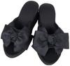 Elegant Interior Platform Room Shoes with 8cm One Size Fits Ribbon, Heel, Black, All, 71034SP-BK