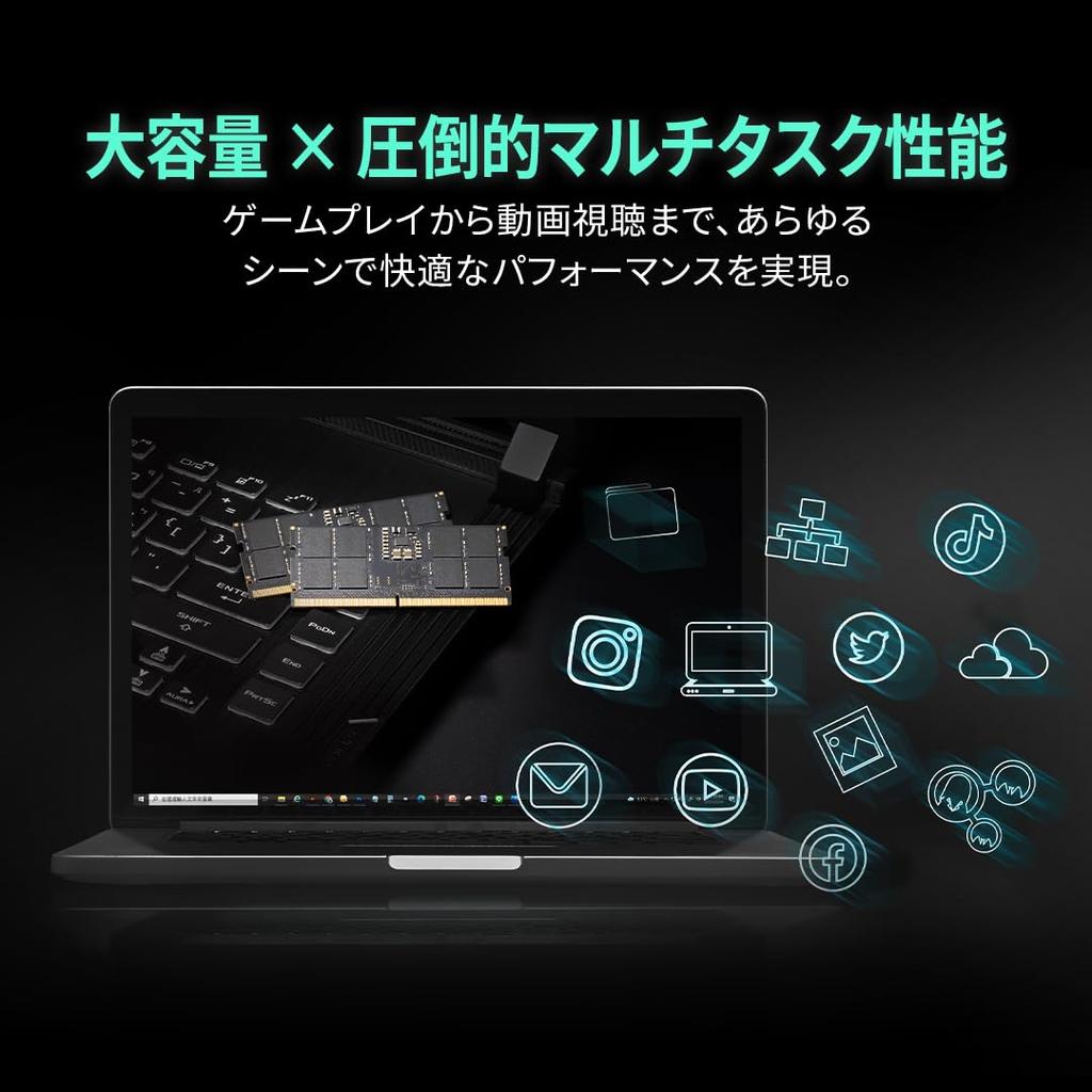 TEAMGROUP (formerly Team) DDR5 5600MHz 32GB (2 x 16GB) SODIMM PC5-44800 CL46 1.1V JEDEC Compliant ELITE Series Laptop Memory [TEAM Japan Official Prod