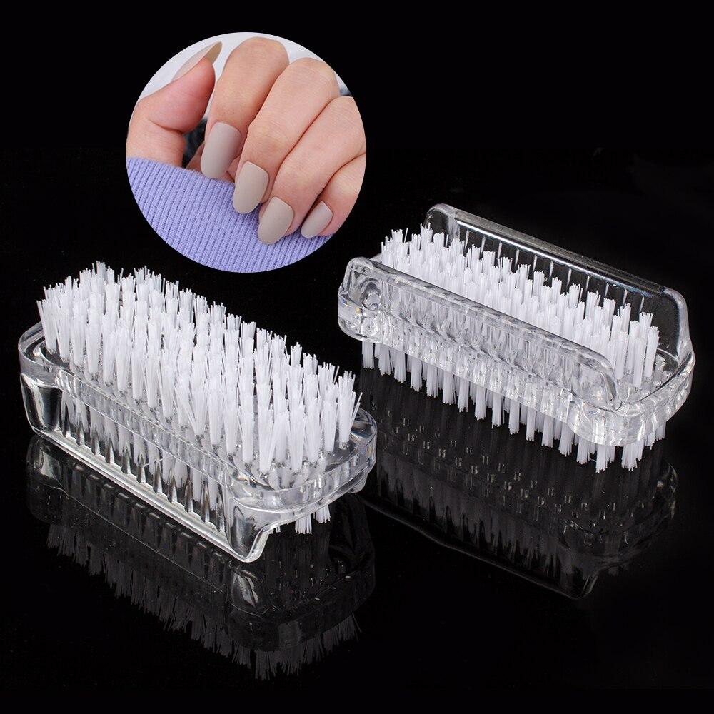 10/20/30/50Pcs Plastic Nail Dust Powder Cleaning Brush Double Sided Hand Fingernail Toes Scrubbing Brush Cleaner Pedicure Scrub