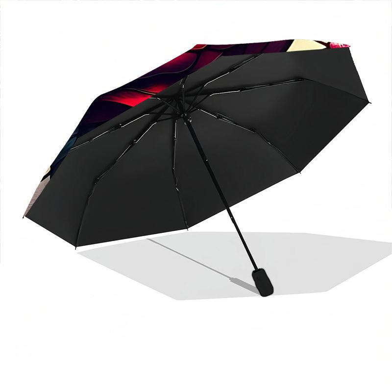 1PC Stained Rose Heart Automatic Open/close, All-Season Portable Folding Umbrella for Women & Men yy250919169