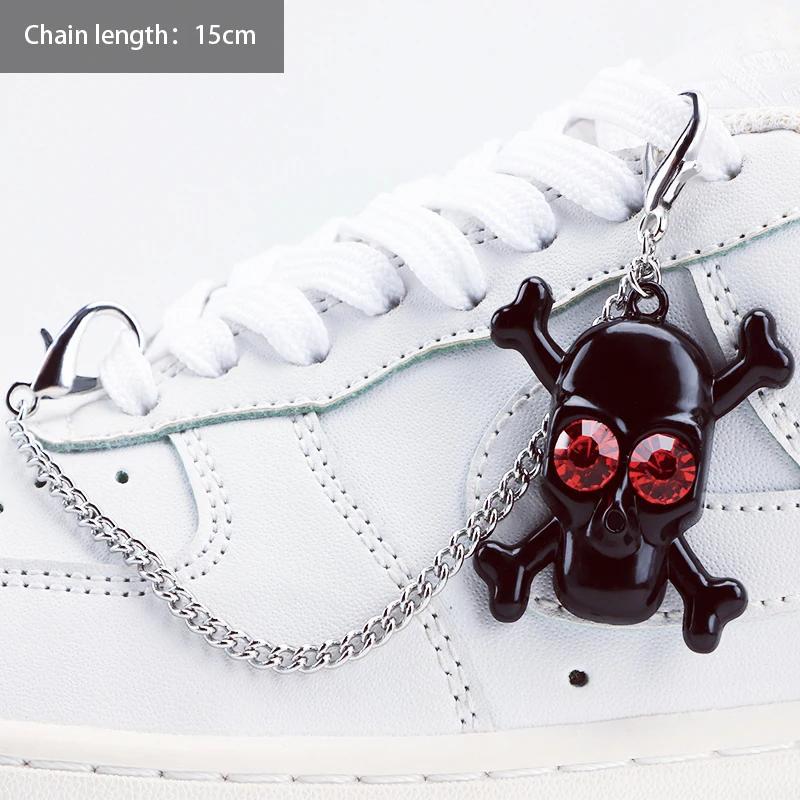 1PCS Luxurious Diamond DIY Heart Star Pearl Shoe Chain Punk Original Detachable Studded Pentagram Shoe Accessories Jewelry Penda