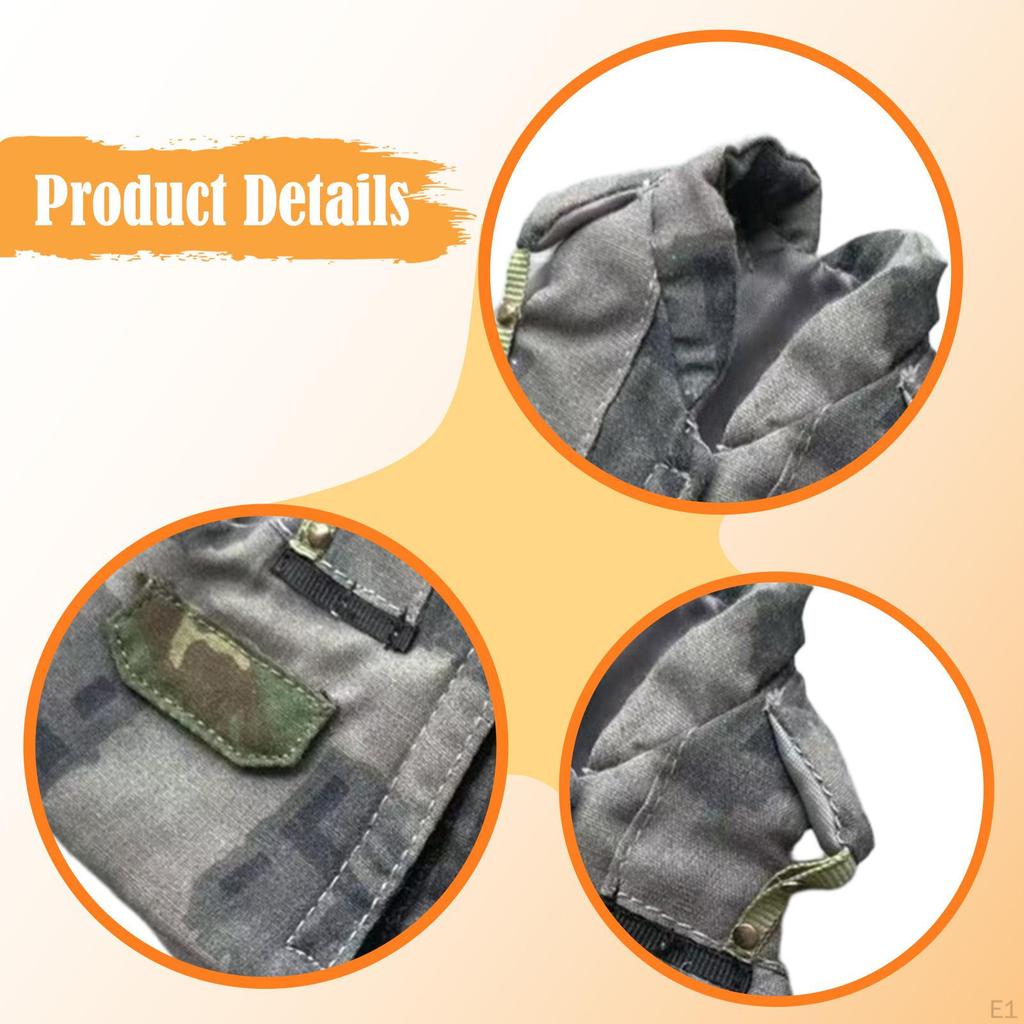 1/6 Scale Action Figure Clothes Doll Costume Accessories Vest Fashion Miniature Clothing Dress Up