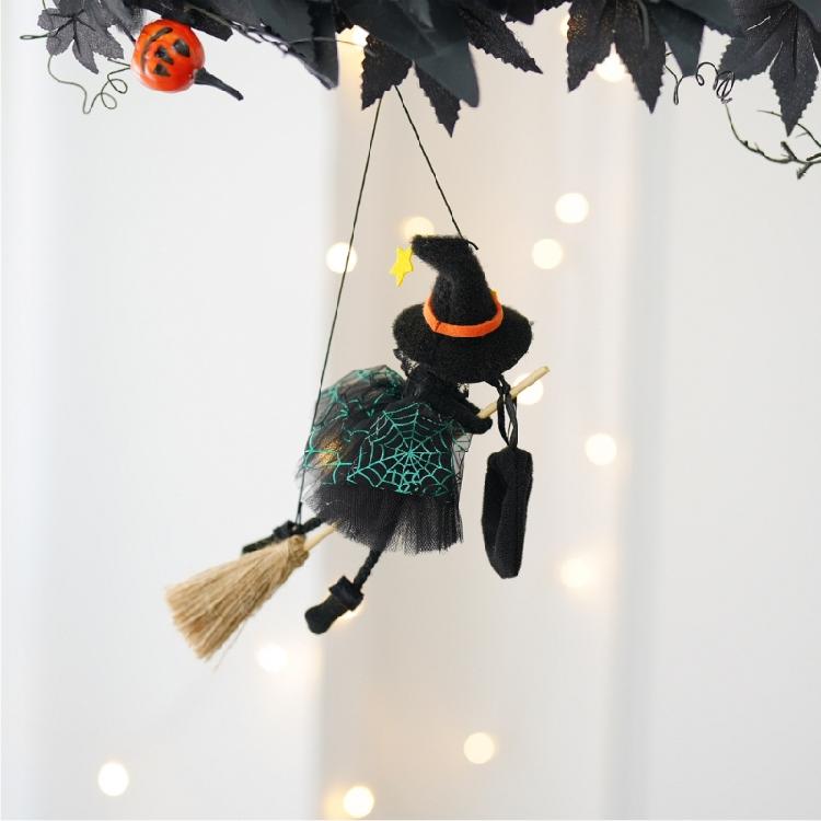 Seasonal Halloween Hanging Accent with Fabric Figure and Star Charm for Entryway or Party Window Display Indoors