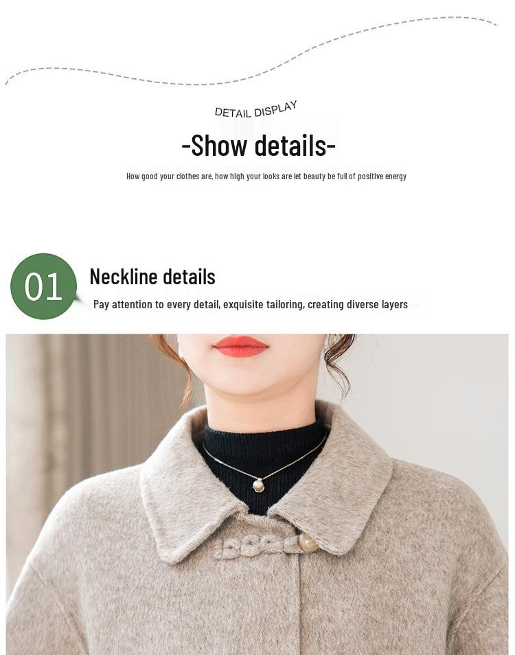 Mother's High-End Wool Coat for Middle-Aged & Elderly Women - Double-Sided, Mid-Length, Autumn/Winter Lapel Jacket