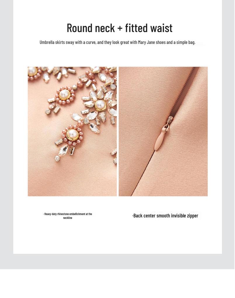 Elegant Diamond Hand-Stitched Evening Dress for Socialite Women