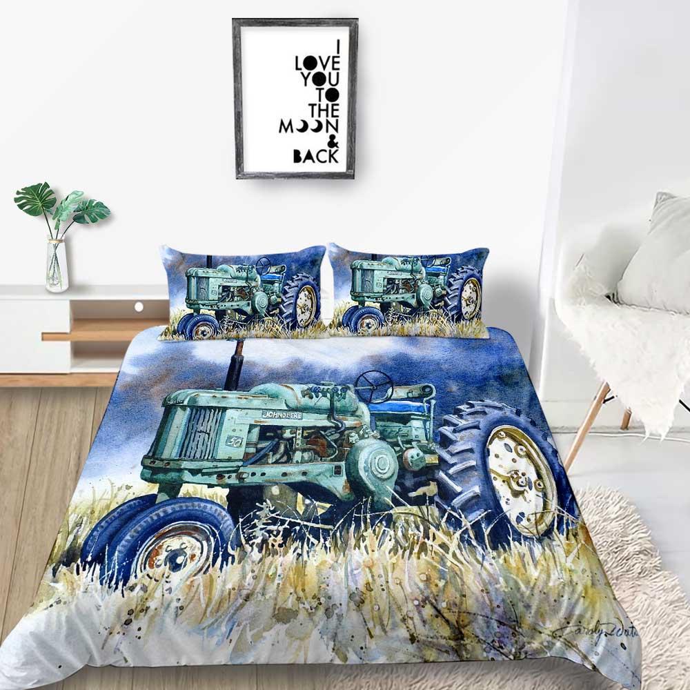 2023 New Style 3D Printing Duvet Cover Highend Home Bedclothes Agricultural Vehicle King Size Bedding Soft Quilt Cover Luxury Bedding Sets