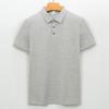 Camisa polo de gola de algodão masculina, manga curta, camiseta masculina de negócios, longa, veludo, algodão, gola sem marcas, camisa polo