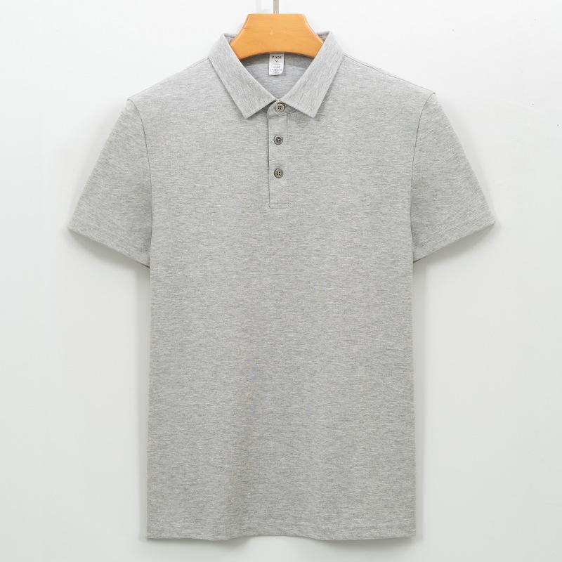 Bawełniana koszulka polo z kołnierzykiem Męska z krótkim rękawem Męska koszulka Biznesowa Długa Aksamitna Bawełniana Bez metki Kołnierzyk Koszulka polo