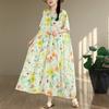 DIMANAF New 2026 Sundress Women Plus Size Summer Casual Print Floral Maxi Long Dress Cotton Loose Oversize Beach Holiday