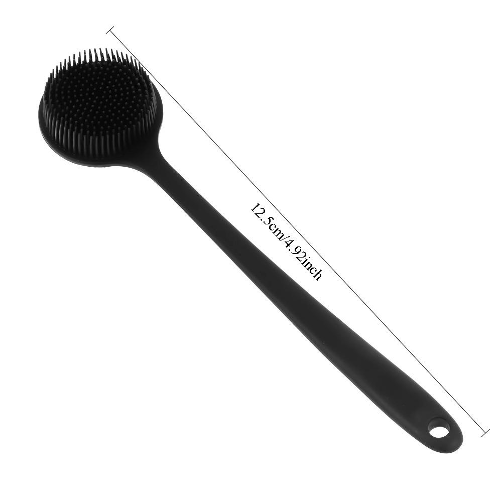 

Silicon Body Scrubber Bath Brush Long Handle Shower Back Cleaning Silica Gel Bathing Accessories Cellulite Massager PBT PP