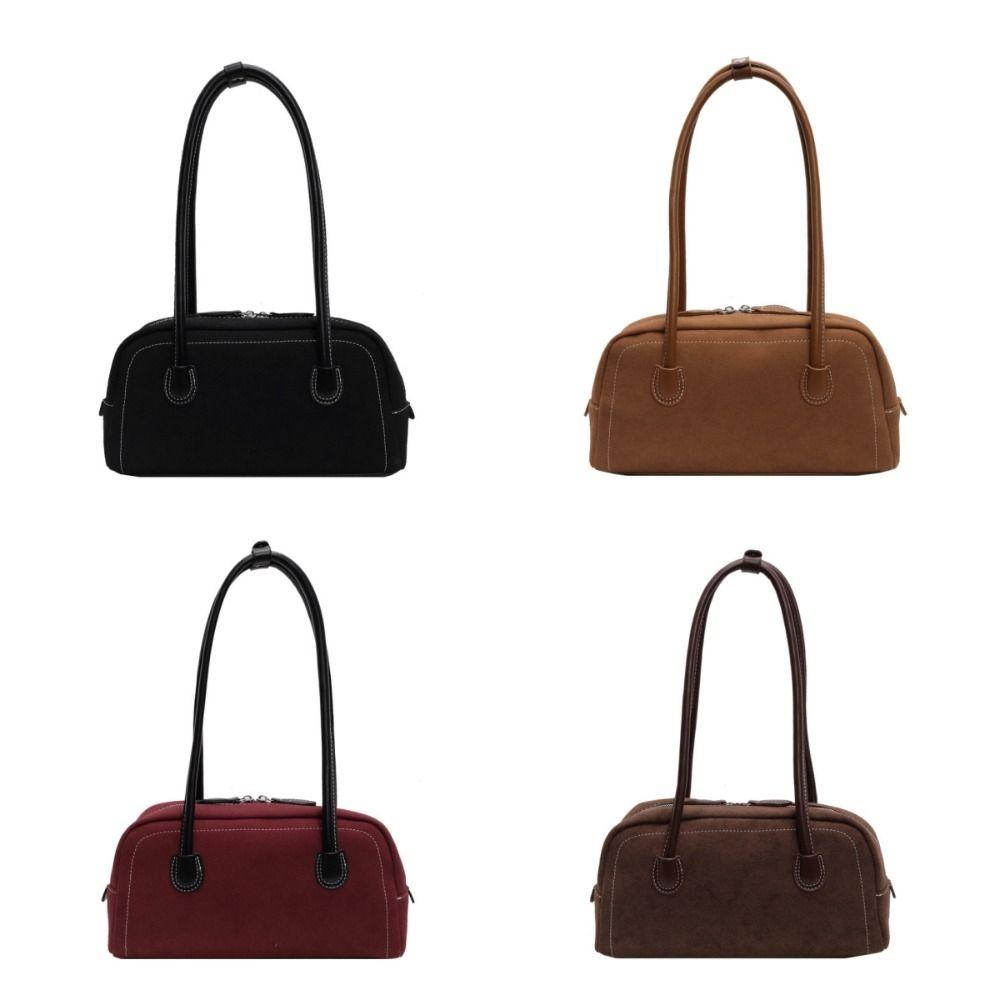 Aesthetic Faux Suede Bag Vintage Single Shoulder Bag Fashion Underarm Bag  Commute