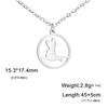 Cazador Walking Cat Kitten Necklace for Women Stainless Steel Round Pendant Animal Chain Necklaces Jewelry 2026 Wholesale New
