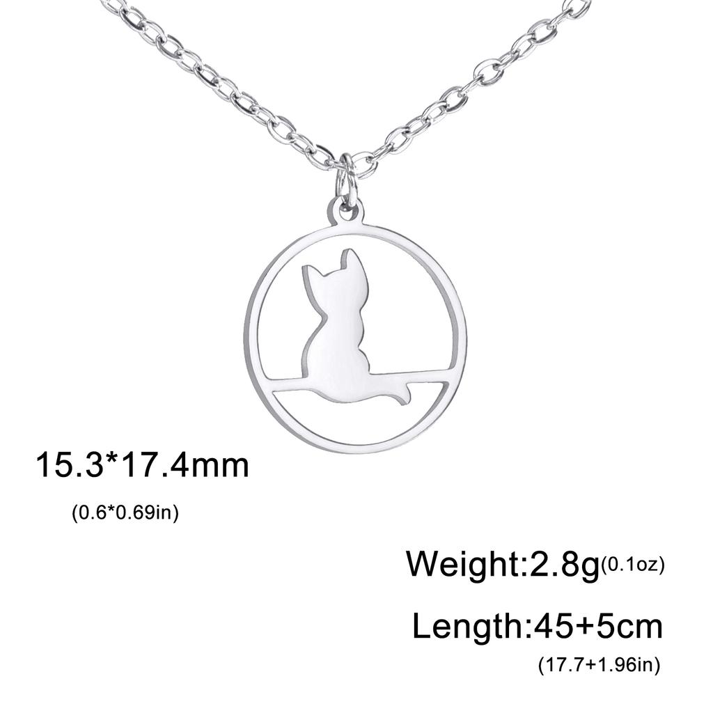 Cazador Walking Cat Kitten Necklace for Women Stainless Steel Round Pendant Animal Chain Necklaces Jewelry 2026 Wholesale New