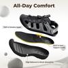 Fitville Wide Width Mens Sandal Shoes Closed-Toe Trekking Water Sandal Shoes With Arch Support For Swollen Feet Anti-Skid Summertime Shoes