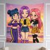Anime Trio Girl Tapestry Cartoon Wall Hanging Bohemian Aesthetic Decor for Bedroom Living Room Dorm Multiple Scene Use Tapestry